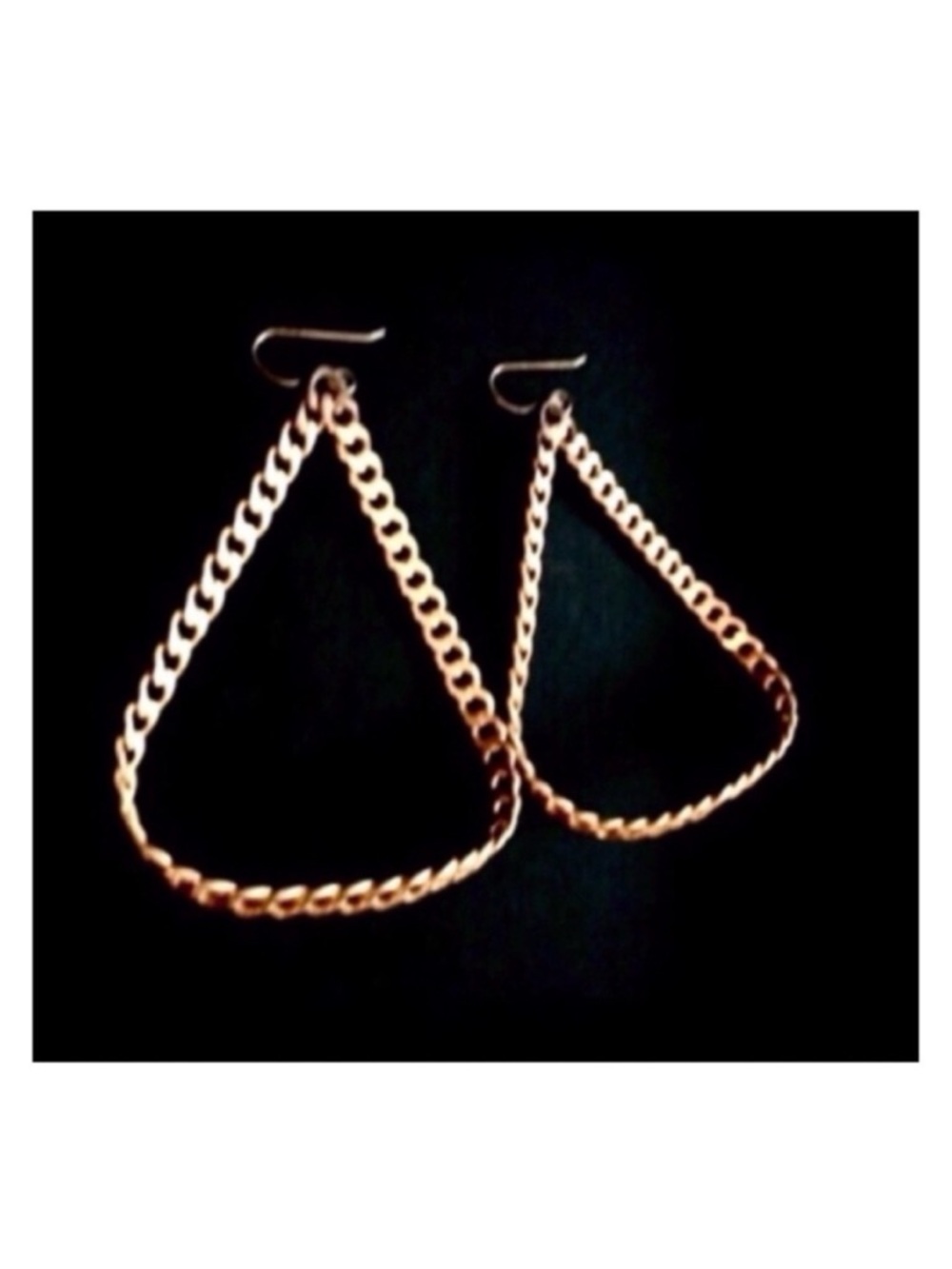 Gold Chain Link Statement Hoop Earrings